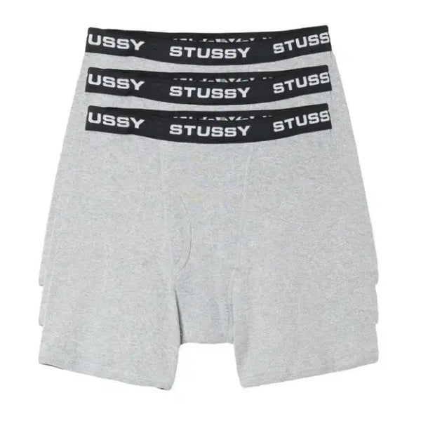 [BUNJANG] Stussy Boxer Briefs Grey Header (3-Pack) M / (M) 스투시 박서 브리프 그레이 헤더 (3개입) 112251