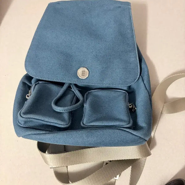 [BUNJANG] MinuteMute Denim Backpack with Denim Keyring / 미닛뮤트 백팩 데님, 데님 키링 증정