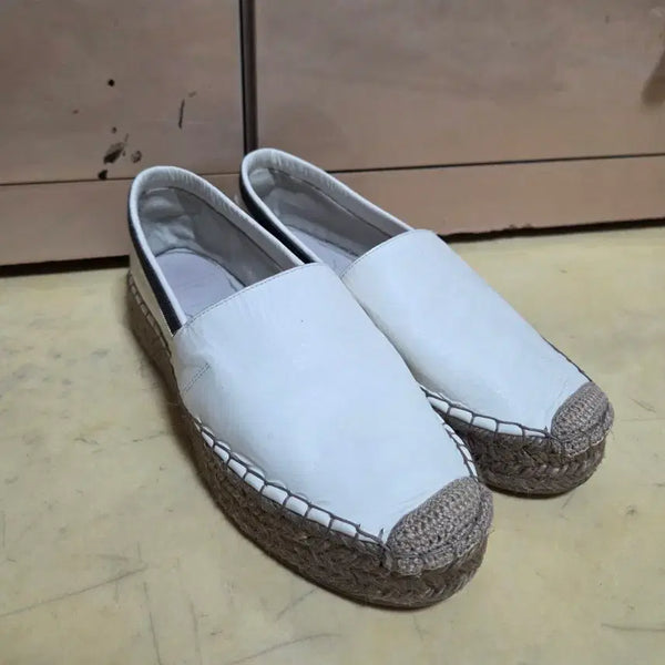 [BUNJANG] Brunello Cucinelli Women's White Leather Espadrille Slip-On Shoes / 브루넬로 쿠치넬리 레더 거의새제품