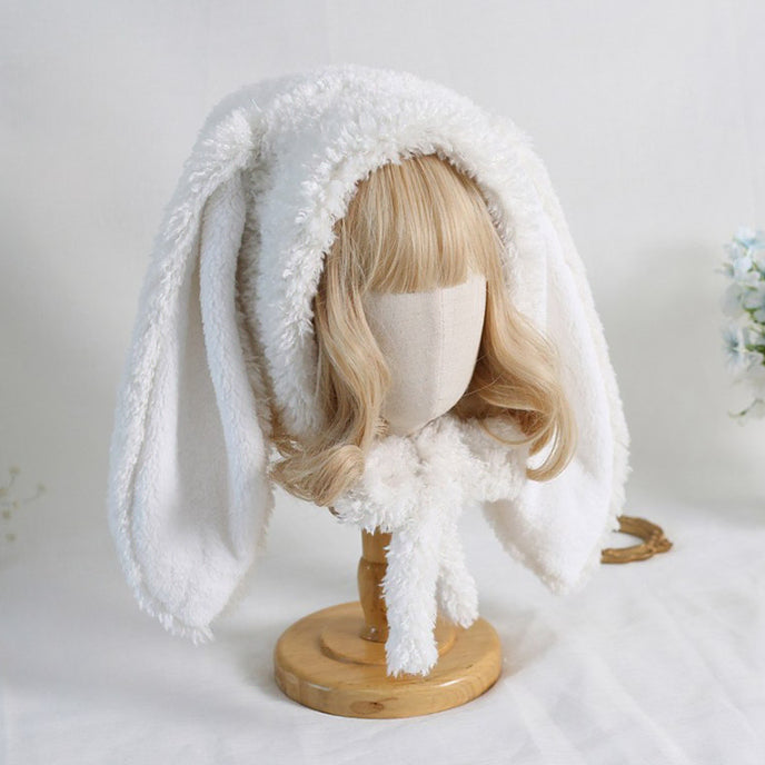 [BUNJANG] Bunny Ear Winter Hat / 롭이어 토끼 모자 토끼귀 귀도리 양털 뽀글이 털모자 프리사이즈 팬싸템