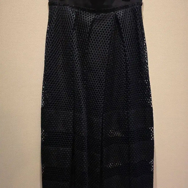 [BUNJANG] Obzee Flare Skirt with Mesh Detail / 오브제 롱스커트