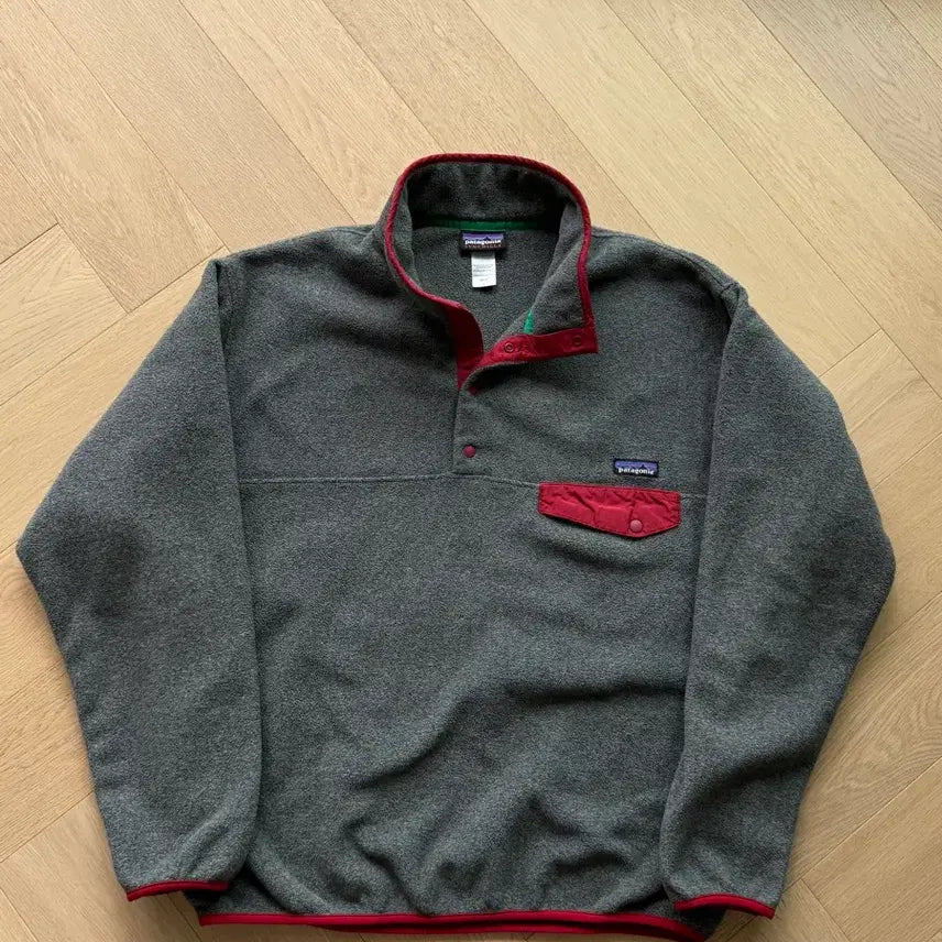 [BUNJANG] Patagonia Synchilla Fleece Jacket Large Grey Red / 1) 파타고니아 신칠라 14년식 라지 그레이 레드