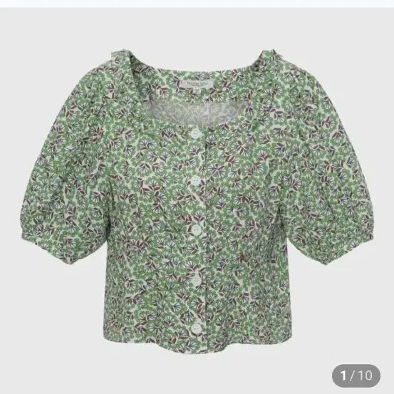 [BUNJANG] Thursday Island Frill Square Neck Blouse / 써스데이아일랜드 프릴 스퀘어넥크블라우스