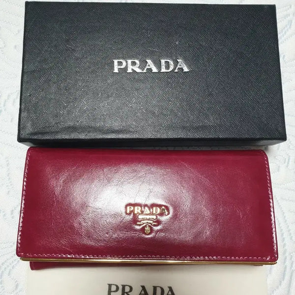 [BUNJANG] Prada Women's Long Wallet Pink / 프라다 여성 장지갑 핑크 + 박스 더스트백 포함