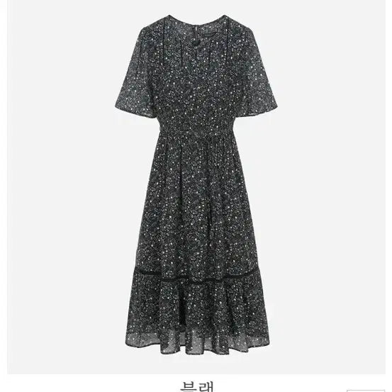 [BUNJANG] Thursday Island Round Neck Flower Pattern Long Dress / 써스데이아일랜드 라운드넥플라워패턴원피스