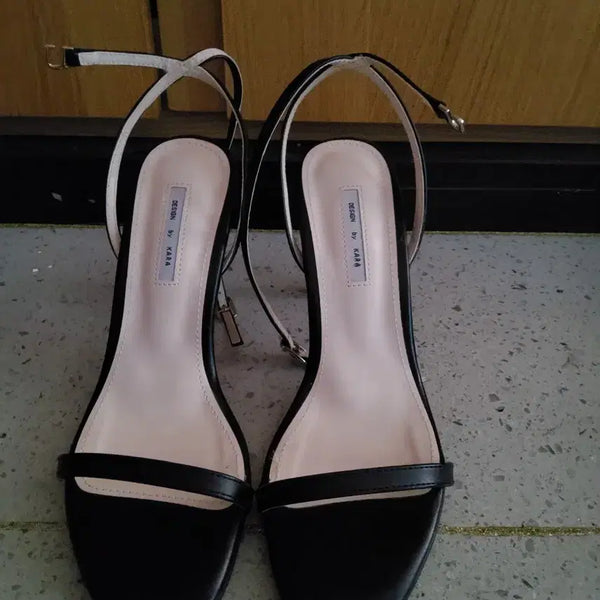 [BUNJANG] Black 9cm Strap Heels / 스트랩힐 블랙 9cm