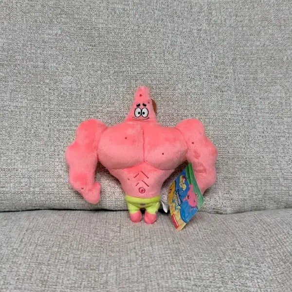 [BUNJANG] SpongeBob SquarePants Patrick Star Muscle Version 15cm Keychain Plush / 정품 스폰지밥 스펀지밥 뚱이 머슬 근육 버전 15cm 키링 인형