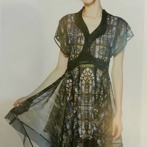 [BUNJANG] Obzee Chiffon Patterned Dress / 오브제 쉬폰 패턴 원피스
