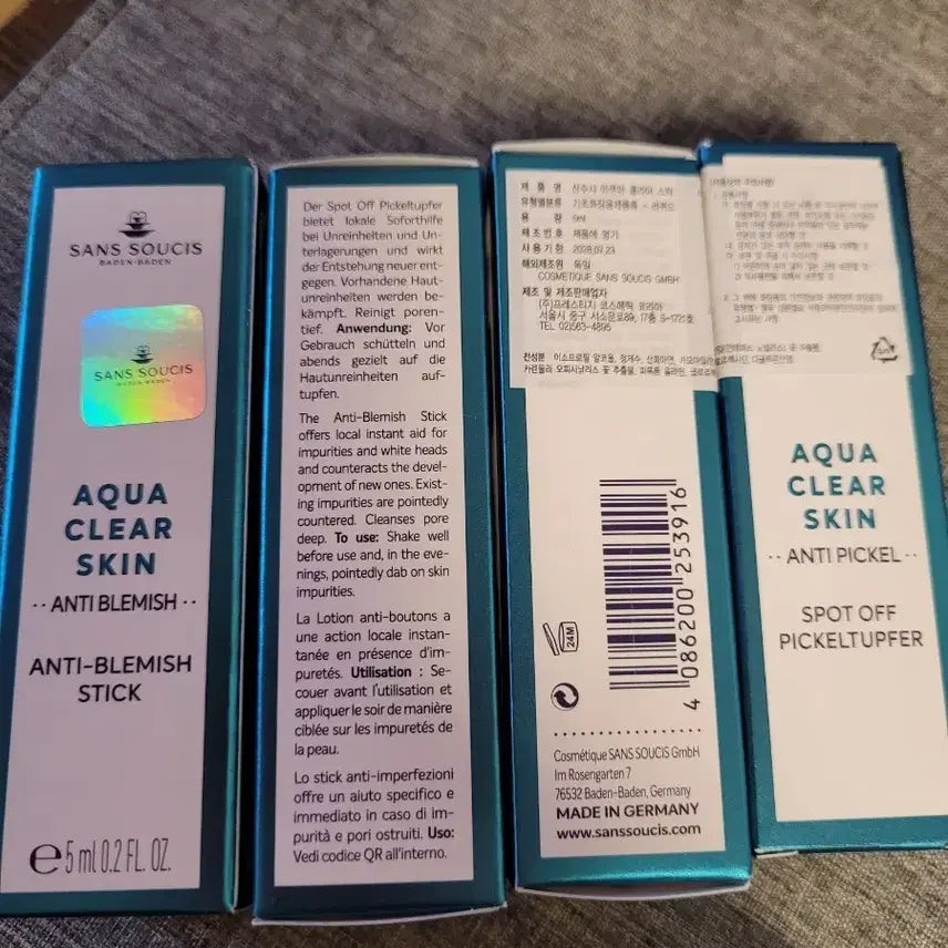 [BUNJANG] Sans Soucis Aqua Clear Stick 4-Piece Set (Sealed) / 산수시 아쿠아 클리어스틱 4개 미개봉 판매