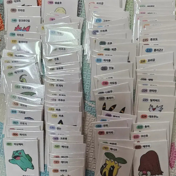 [BUNJANG] Pokemon Sticker Set - 2nd Generation Full Set / 포켓몬 띠부씰 3자리 2세대 전종 개별 판매