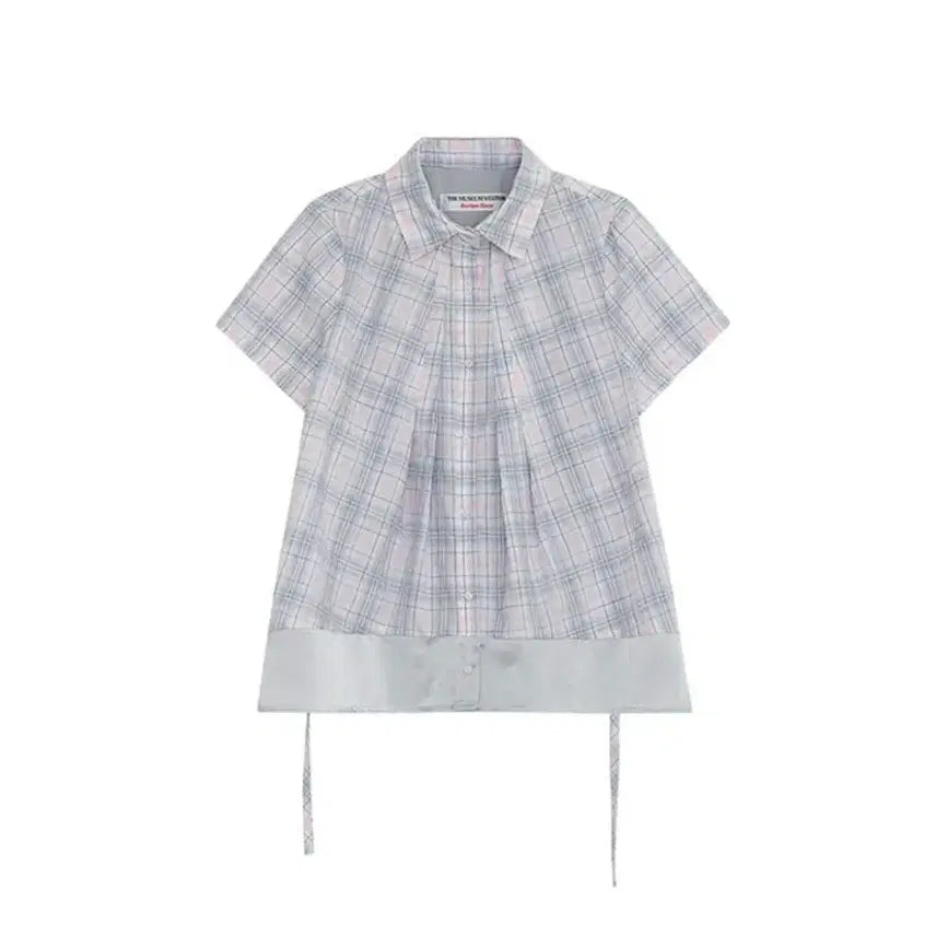 [BUNJANG] The Museum Visitor Back String Layered Shirt (Check) / 더뮤지엄비지터 백 스트링 셔츠 BACK STRING LAYERED SHIRT (CHECK)