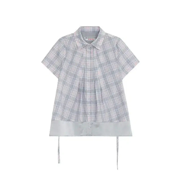 [BUNJANG] The Museum Visitor Back String Layered Shirt (Check) / 더뮤지엄비지터 백 스트링 셔츠 BACK STRING LAYERED SHIRT (CHECK)