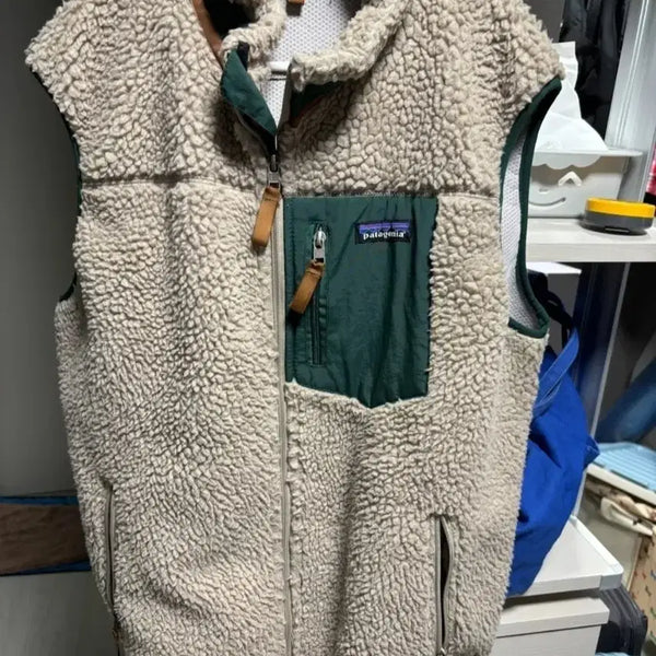 [BUNJANG] Patagonia Retro Vest Beige/Green L / 파타고니아 레트로 베스트 L