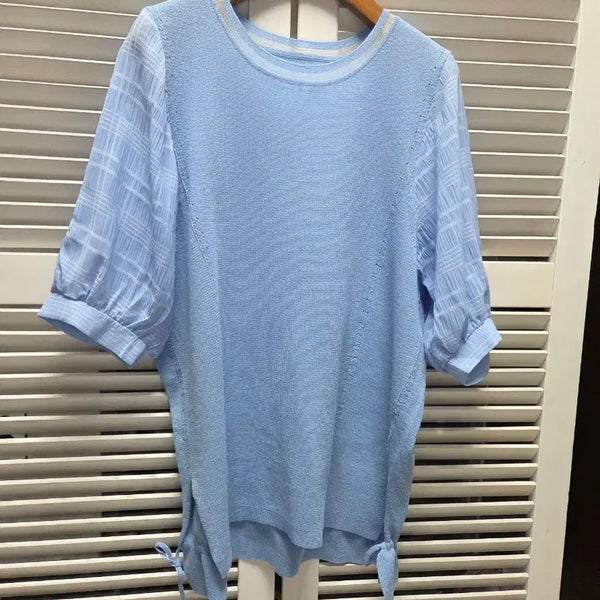 [BUNJANG] Bikini-Style Summer Knit Blouse / 비키 블라우스 느낌 여름니트