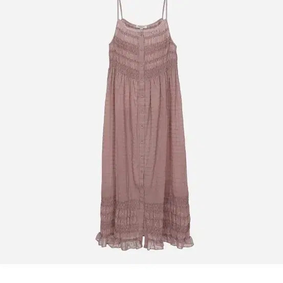 [BUNJANG] Thursday Island Shirring Lace Layered Long Dress / 써스데이아일랜드 셔링레이스레이어드원피스