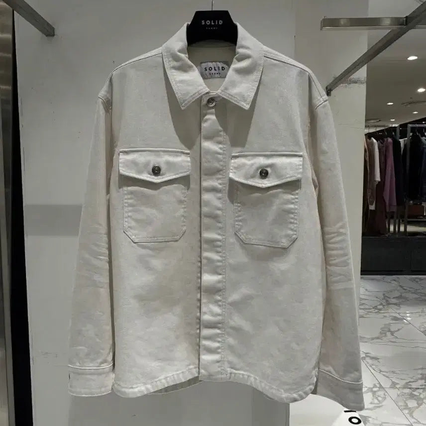 [BUNJANG] Solid Homme 25FW Velvet Denim Shirt Jacket Blouson / (새상품) 25fw 솔리드옴므 벨벳 데님 자켓 셔츠 블루종 48