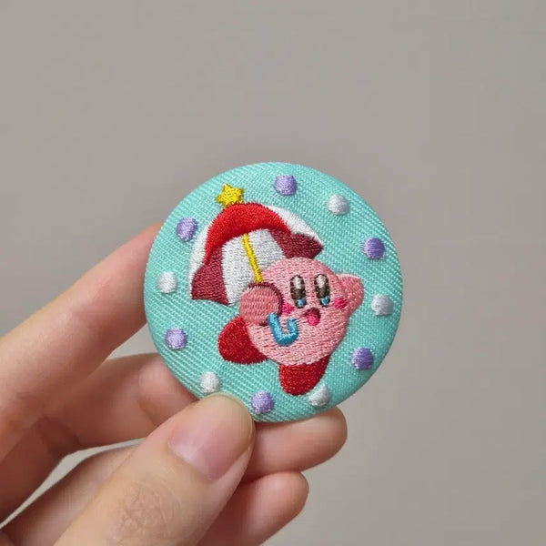 [BUNJANG] Bandai Kirby Can Badge Collection - Umbrella Kirby / 반다이 BANDAI 별의커비 캔 뱃지 컬렉션_우산 커비