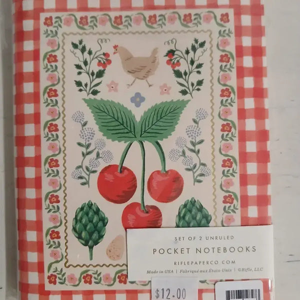 [BUNJANG] Rifle Paper Co. Cherry/Fish Pattern Notebook Set / Rifle Paper Co. 체리/물고기 패턴 노트 세트