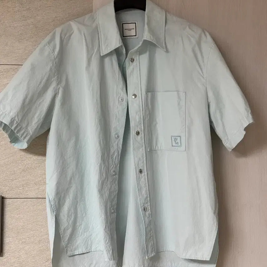 [BUNJANG] Wooyoungmi 24SS Short Sleeve Shirt Sky Blue Size 50 / (50) 24ss 우영미 반팔 셔츠 스카이 블루