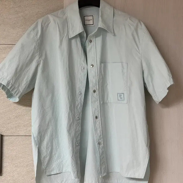 [BUNJANG] Wooyoungmi 24SS Short Sleeve Shirt Sky Blue Size 50 / (50) 24ss 우영미 반팔 셔츠 스카이 블루