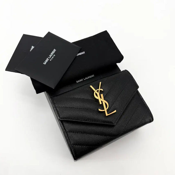 [BUNJANG] Saint Laurent Envelope Gold-Tone Card Holder 414404 / 생로랑 엔벨로프 금장 카드지갑 414404