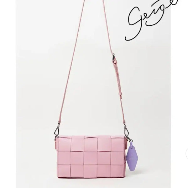 [BUNJANG] Geiger Grid Crossbody Bag Pink / 가이거 그리드 크로스백 핑크 새상품