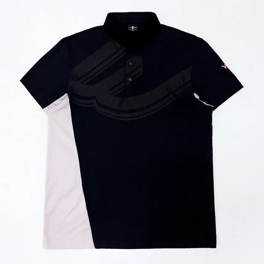 [BUNJANG] W.Angle Color-Block Functional Collar T-Shirt Men's 100 / [100] 와이드앵글 배색 기능성 카라티