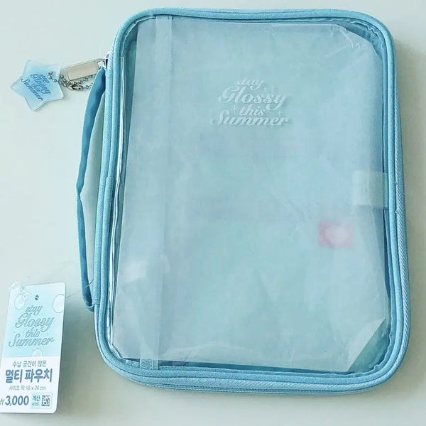 [BUNJANG] Daiso Summer Glossy Transparent Cover Multi Pouch / 다이소 썸머 글로시 투명커버 멀티 파우치