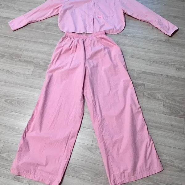 [BUNJANG] Nylora McKenzie Wide Pants Shirt Set / 나일로라 매켄지 와이드 팬츠 ,셔츠 셋업