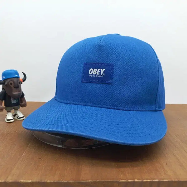 [BUNJANG] OBEY Worldwide Square Patch 6-Panel Snapback Ball Cap - Blue / OBEY 오베이 월드와이드 스퀘어 패치 스트릿 스냅백 6패널 볼캡 모자 블루