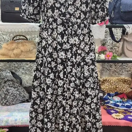[BUNJANG] GU Tiered Long Dress Polyester 100% / GU 지유 티어드 롱원피스 55 66