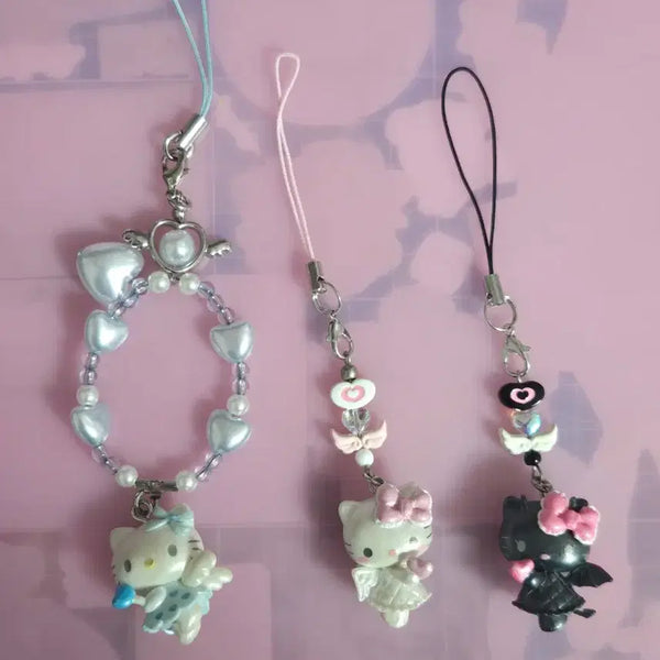 [BUNJANG] Sanrio Hello Kitty Yumemiru Angel Devil Keyring / 산리오 헬로키티 유메미루 천사 악마 키링