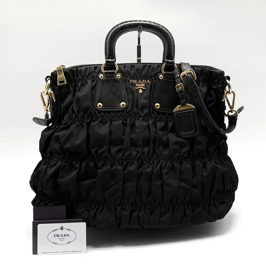 [BUNJANG] Prada Nylon Nappa Gaufre Tote Bag Shoulder Bag BN1935 / *매장판* 프라다 나일론 나파 고프레 토트백 겸 숄더백 BN1935