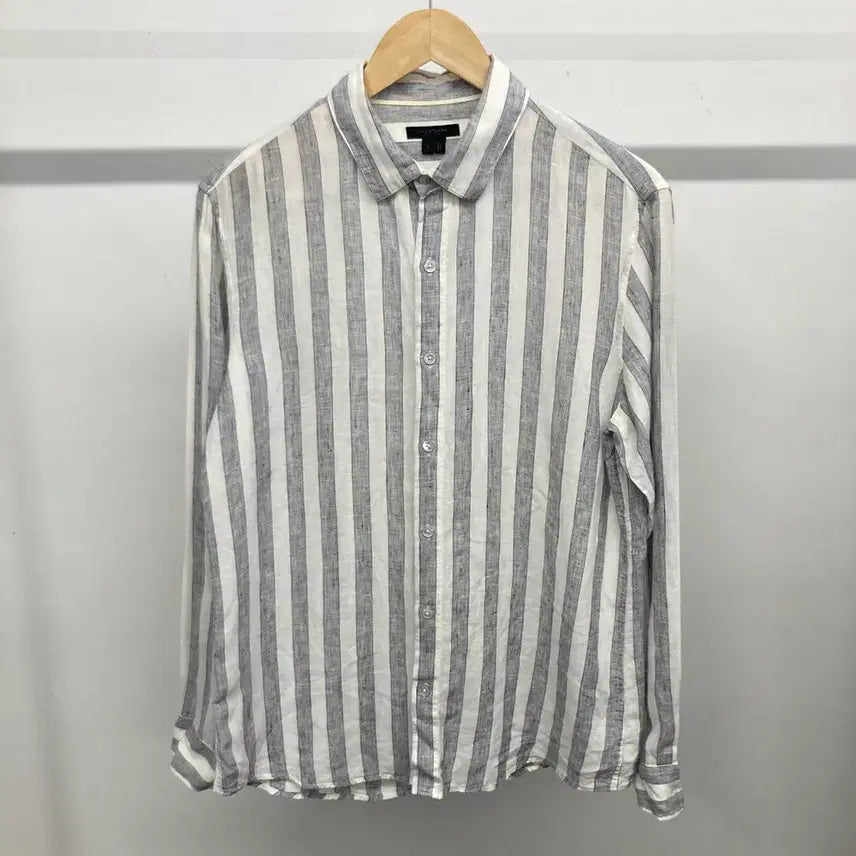 [BUNJANG] JILLSTUART Stripe Linen Shirt 95 / 질스튜어트 스트라이프 린넨 셔츠 95