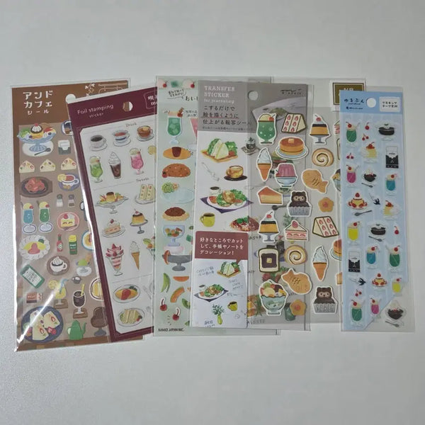 [BUNJANG] Dessert Cafe Sticker Set (6 Types) / 디저트 카페 스티커 6종 세트
