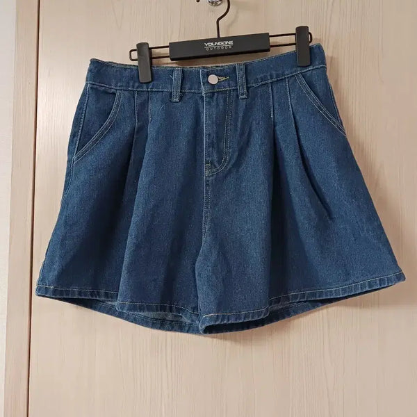 [BUNJANG] Denim Culotte Shorts (Size 77-88) / 데님 큐롯 반바지 77~88 새거