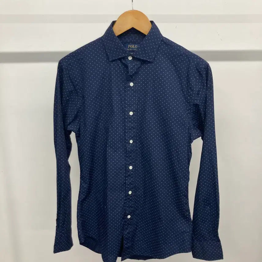 [BUNJANG] Polo Ralph Lauren Polka Dot Navy Shirt 95 / 폴로 랄프로렌 도트 패턴 네이비 셔츠 95