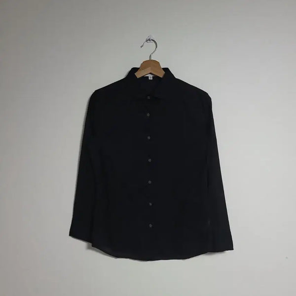 [BUNJANG] UNIQLO Ines de la Fressange Black Cotton Shirt - Size S / (S) UNIQLO 유니클로 이네스 드 라 프레상쥬 블랙 여성 셔츠 남방