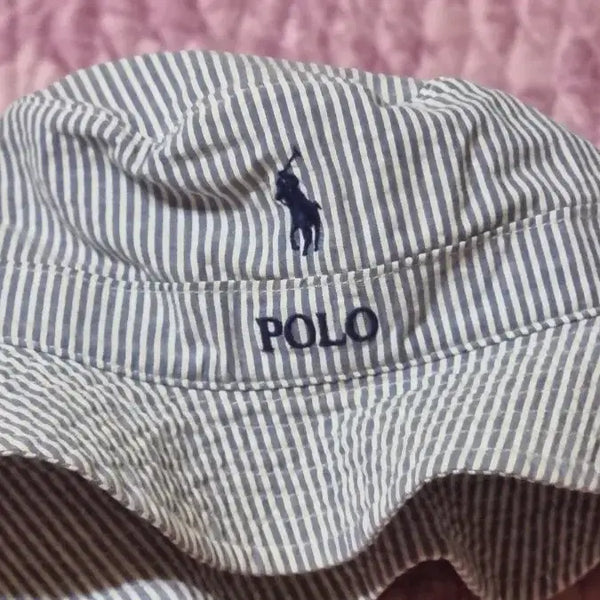 [BUNJANG] Polo Ralph Lauren Seersucker Bucket Hat / 폴로 랄프로렌 시어서커 버킷햇 벙거지