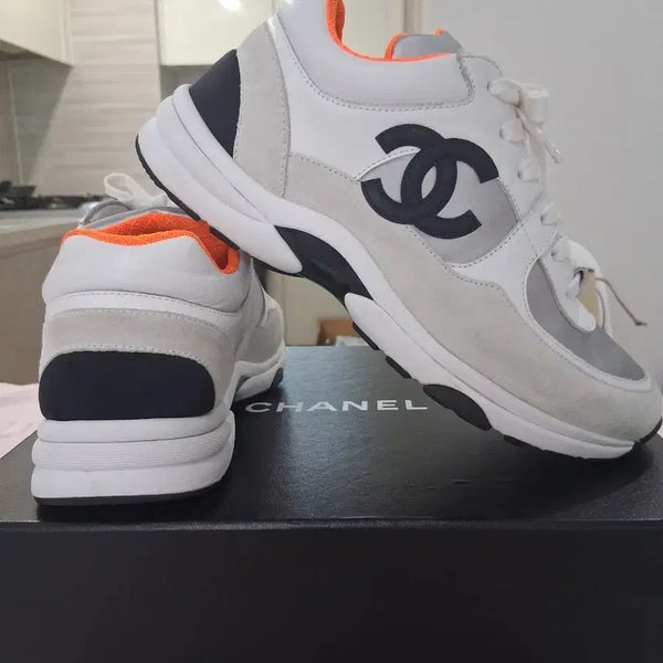 [BUNJANG] Chanel CC Logo Suede and Leather Mesh Running Trainer Sneakers / 샤넬 CC로고 스니커즈 36.5