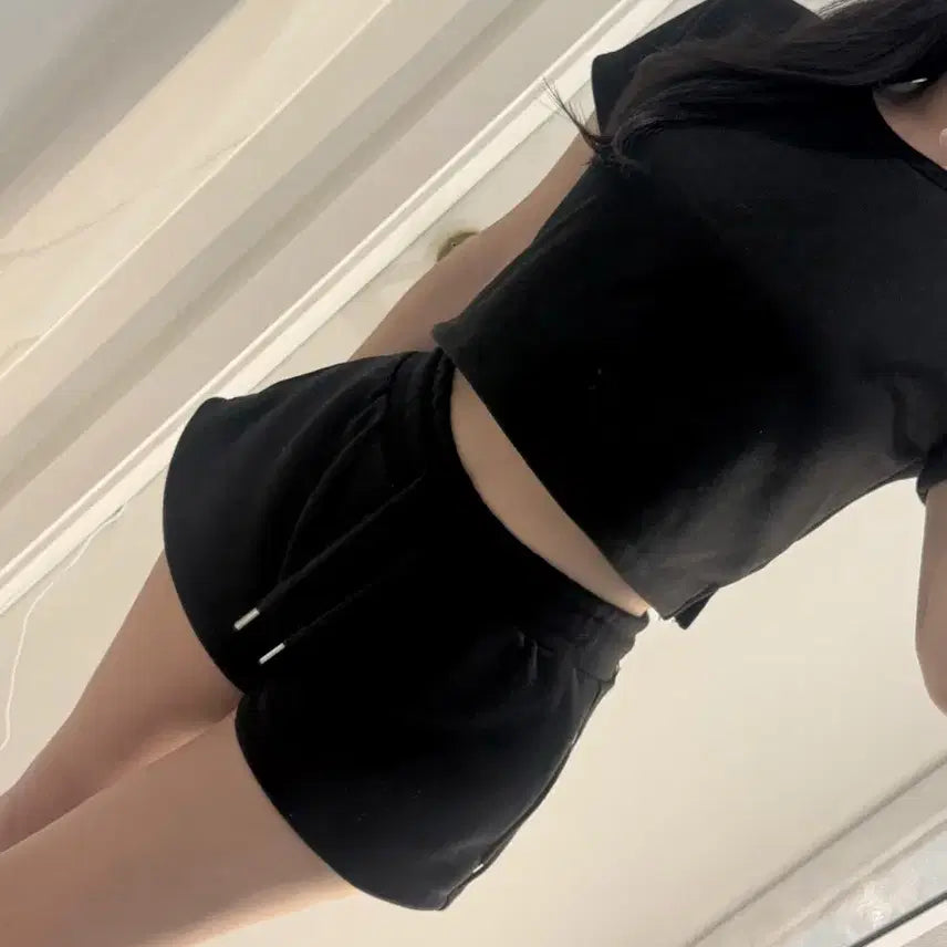 [BUNJANG] Cropped Training Set - Black / 크롭 트레이닝 세트