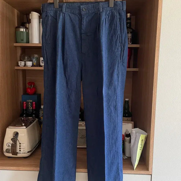 [BUNJANG] orslow Two-Tuck Wide Denim Pants 4 Wash / 오어슬로우 투턱 와이드 데님 팬츠 4 원워시 8oz