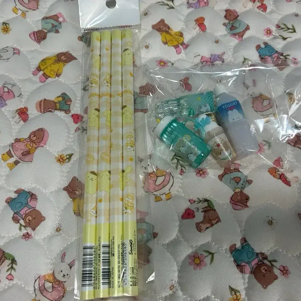 [BUNJANG] Pompompurin Pencil Set with Pencil Caps / 일본폼폼푸린 연필 연필캡