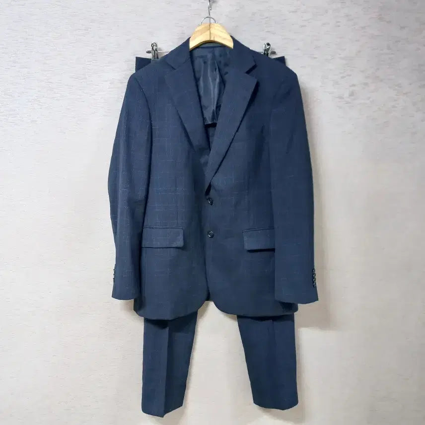 [BUNJANG] Piazzale Navy Pattern Suit Set Men's / B8-12/빨질레리 네이비 패턴 정장세트 남성