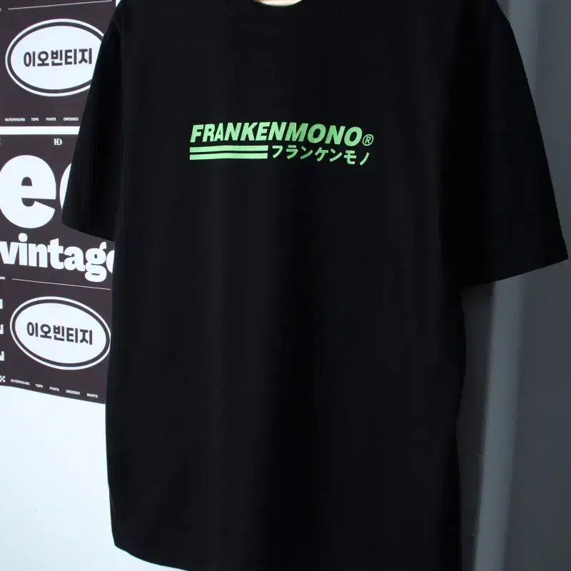 [BUNJANG] Frank Mono Big Logo T-Shirt Black (L-XL) / (L-XL) 프랭크모노 반팔 티셔츠 빅로고 블랙 올드스쿨-H36487