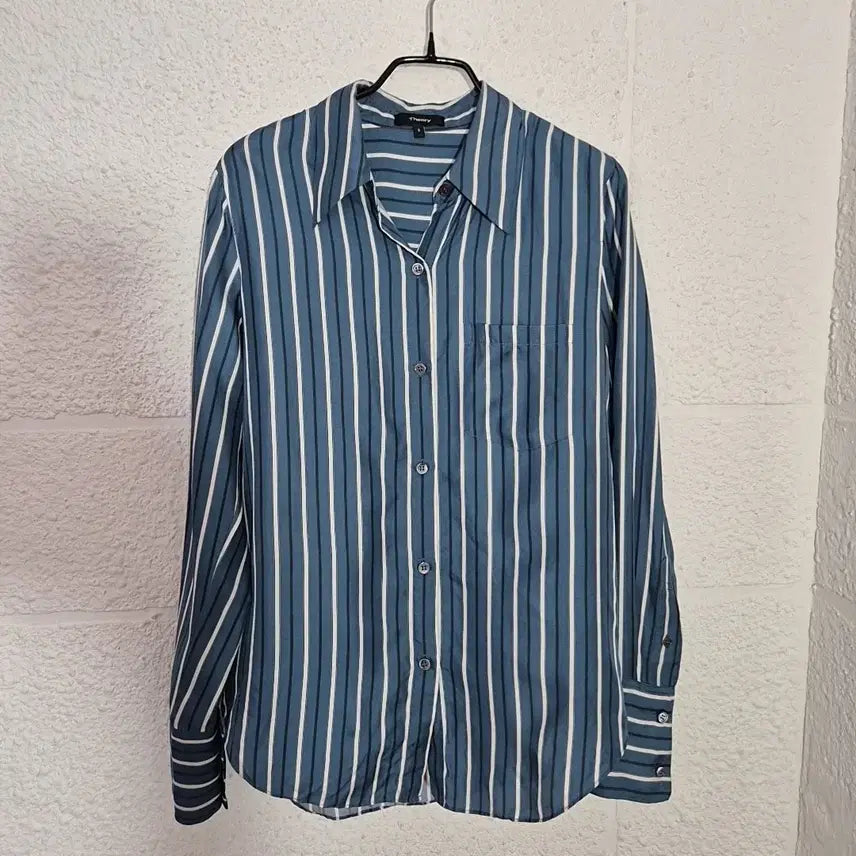 [BUNJANG] Theory Vertical Stripe Shirt / 띠어리 셔츠 세로 스트라이프