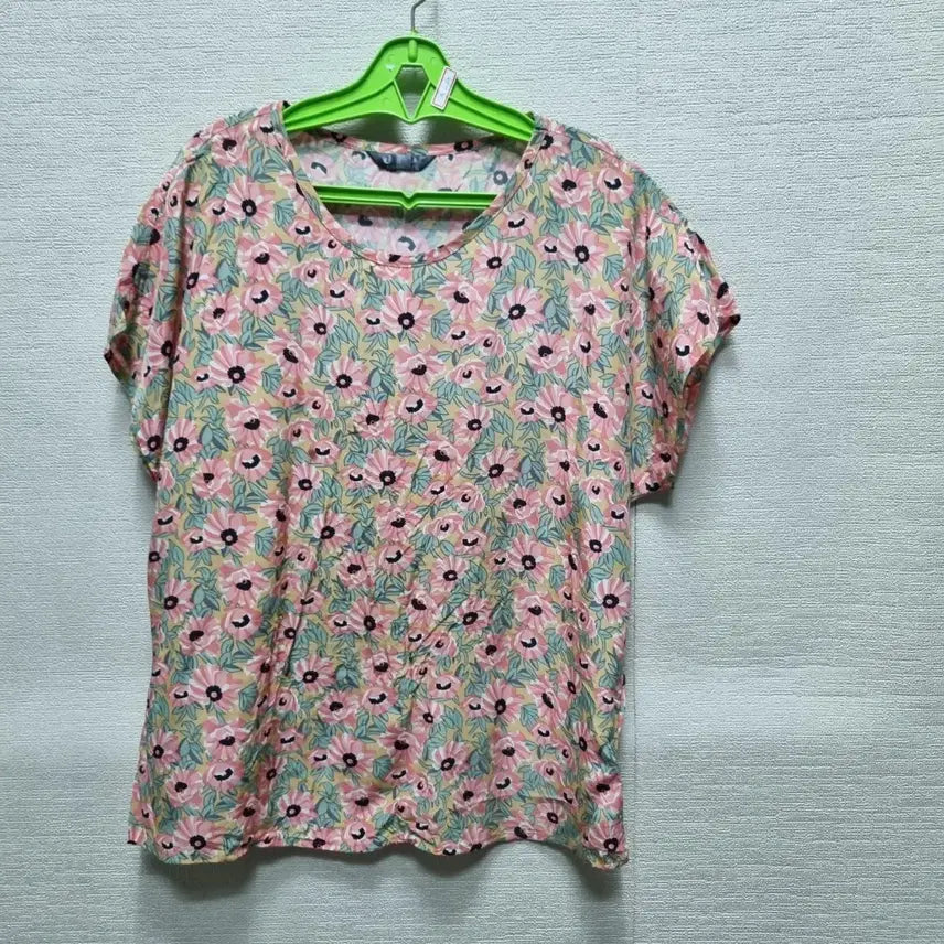 [BUNJANG] Women's Rayon Short-Sleeve T-Shirt with Floral Pattern / 차287 인견 반팔 티셔츠