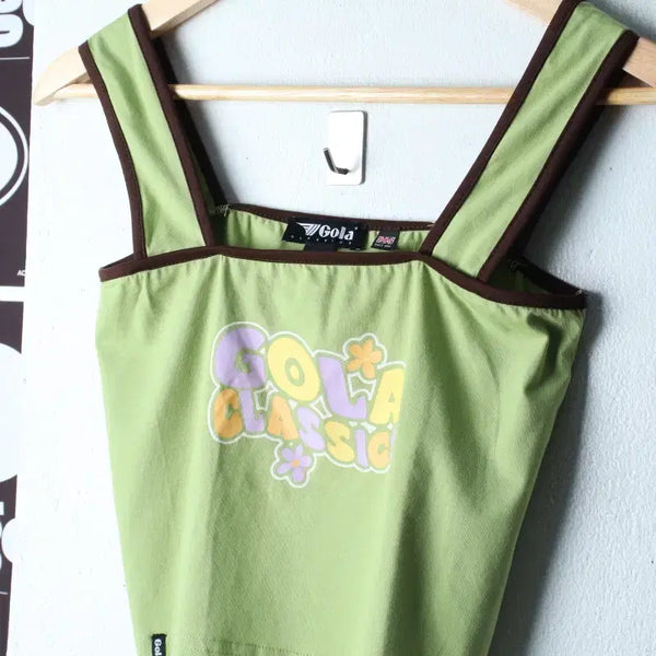 [BUNJANG] W(F) Short Sleeve T-shirt Sleeveless Crop Top Light Green / W(F) 골라 반팔 티셔츠 민소매 나시 크롭 연그린-H36489