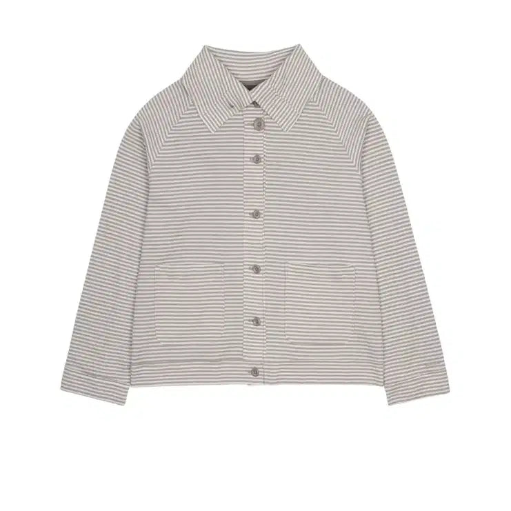 [BUNJANG] KOSEIO Wide Collar Waffle Stripe Shirt Beige / 코이세이오 WIDE COLLAR WAFFLE STRIPE SHIRT BEIGE