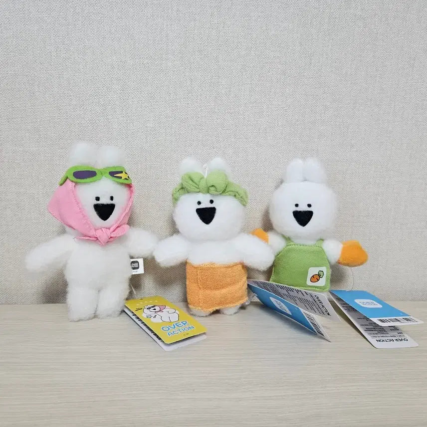[BUNJANG] Over Action Rabbit Doll Bag Charm Keychain (Bandana, Cooking, Carrot) / 오버액션 토끼 인형 가방고리 키링 (반다나, 쿠킹, 당근)